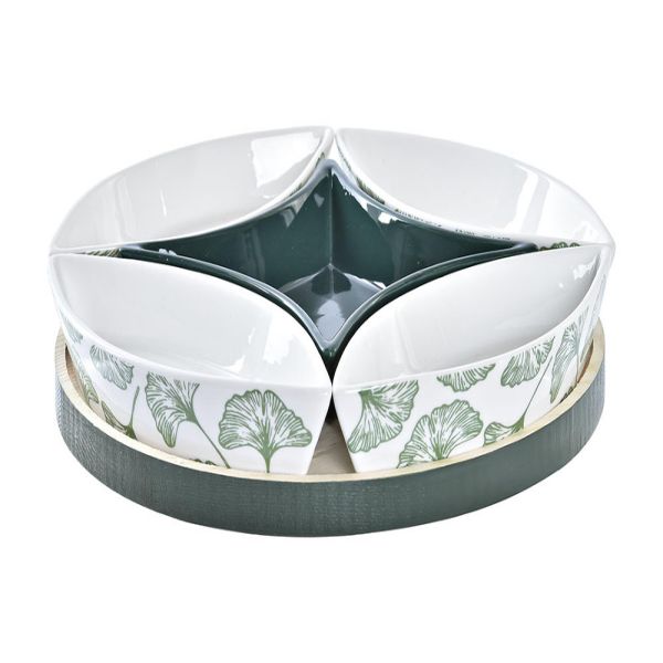 porcelain tapas set with wood tray -1 porcelain tapas set with wood tray -1