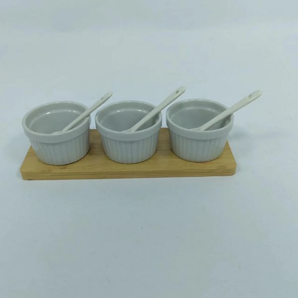 set of 3 snack bowl with spoon and tray-1 set of 3 snack bowl with spoon and tray-1