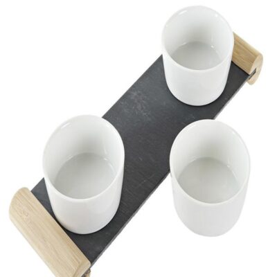 set of 3pcs porcelain tapas set with serving board