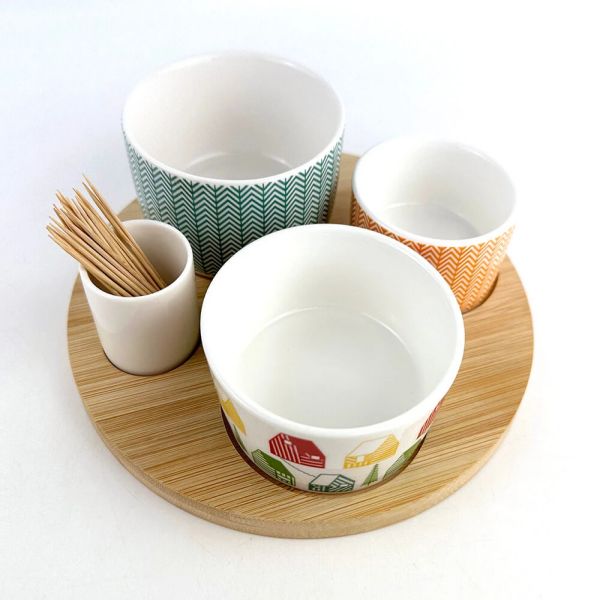 set of 4pcs snack bowls with picks-