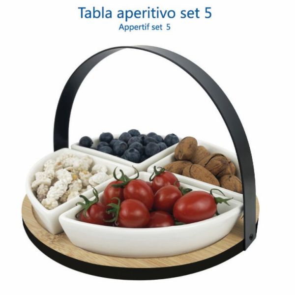 set of 4pcs snack dishes with tray