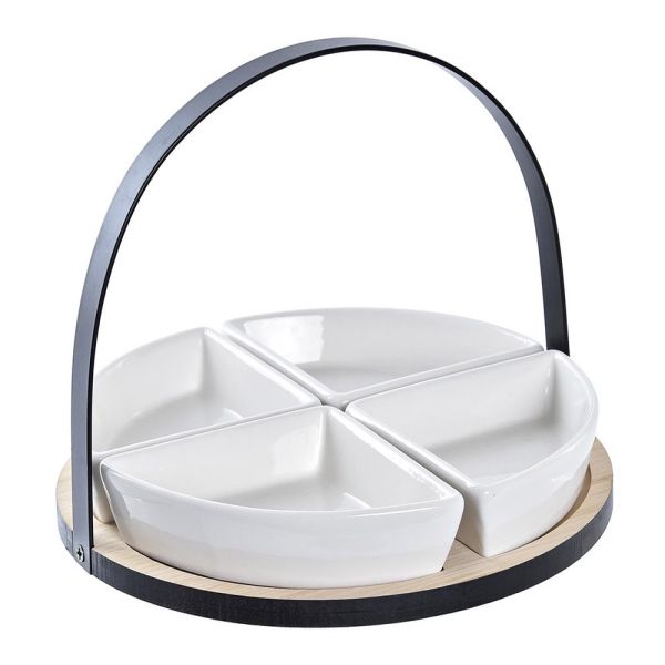 set of 4pcs snack dishes with tray-2 set of 4pcs snack dishes with tray-2