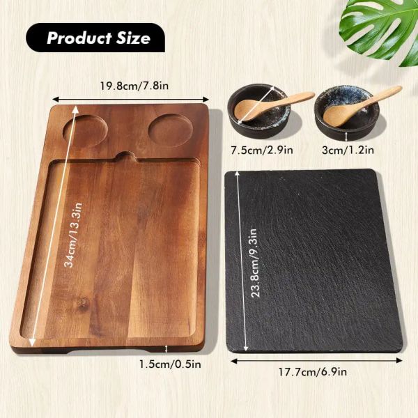 slate wood food tray set (1)