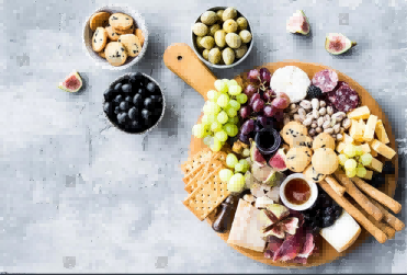 charcuterie-board-cheese-platter-parmesan-maasdam-camembert-cheddar-gouda-with-prosciutto